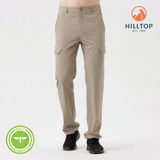 【Hilltop 山頂鳥】超潑水防蚊彈性長褲 男款 卡其｜PS07XMG6ECN0