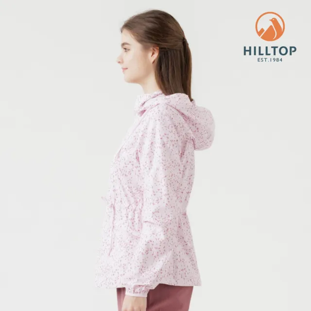 【Hilltop 山頂鳥】超輕量超潑水抗UV施華洛世奇燙鑽印花外套 女款 淺粉｜PS02XFG7ECFZ
