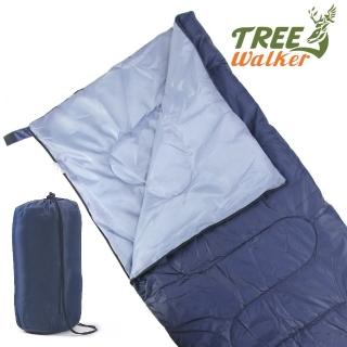 【TreeWalker】輕巧兩用睡袋-深藍(雙向雙面拉鍊)