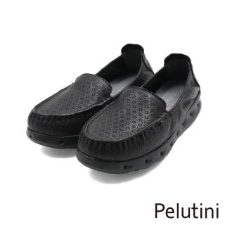 【NAGASHIRO永城皮鞋】Pelutini輕量雕花造型懶人氣墊休閒鞋 黑色(535112W-BL)