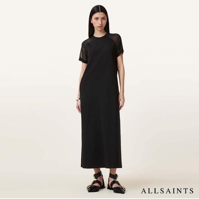 【ALLSAINTS】ANNIE 拼接修身短袖T恤式洋裝 W278DC(修身版型)