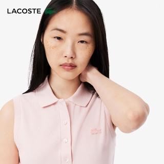【LACOSTE】女裝-修身 L.12.D 無袖彈性Polo衫(淺粉色)
