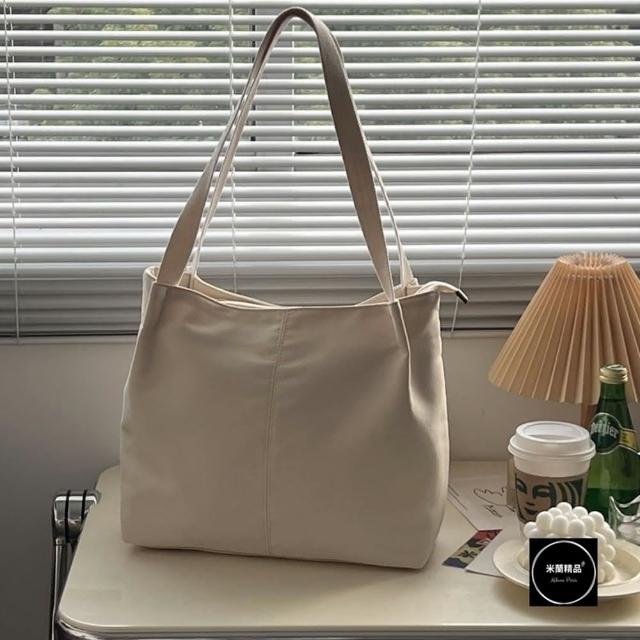 【米蘭精品】現貨+預購 手提包帆布肩背包(聚酯文藝日式休閒女包包3色74jn20)