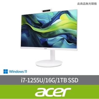 【Acer 宏碁】27型i7液晶電腦(Aspire C27-1E12U7UNH/i7-1255U/16G/1TB SSD/W11H/無線鍵鼠組)