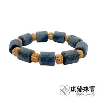 【琪臻珠寶】天然和田玉黑青玉桶珠菩提手串手珠(14mm桶珠 和闐玉籽料 塔青墨玉 隨機出貨 母親節禮物)