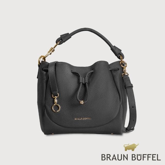 【BRAUN BUFFEL 德國小金牛】台灣總代理 諾蒂斯 小水桶包-黑色(BF863-31-BK)