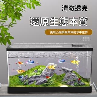 【最萌寵物用品店】客廳小型魚缸 透明亞克力金魚缸 迷你造景桌面缸 預售12工作天(長30*寬18.5*高18.5)