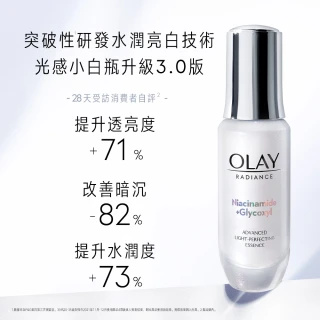 【OLAY 歐蕾】獨家限定★小白瓶2步驟亮白組(美白精華30 ml x1+6ml x5+水感透白光耀精華水/化妝水150ml x1)