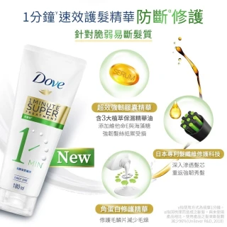 【Dove 多芬】一分鐘護髮精華180mlx6入(深層修護/輕潤保濕/防斷修護)