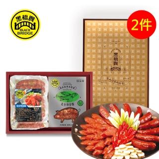 【黑橋牌】免運禮盒★海洋鮮味香腸禮盒2件組(450g原味飛魚卵*2+300g芥末飛魚卵*2/臺灣豬肉/送禮/端午禮盒)