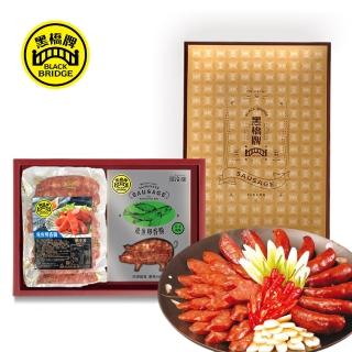 【黑橋牌】免運禮盒★海洋鮮味香腸禮盒1件組(450g原味飛魚卵*1+300g芥末飛魚卵*1/臺灣豬肉/送禮/端午禮盒)