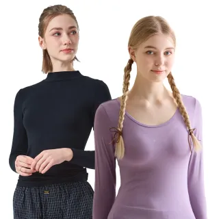 【Sun Flower三花】2件組急暖輕著女保暖衣(發熱衣.機能衣.女睡衣.居家服.高領圓領.外穿百搭內著)