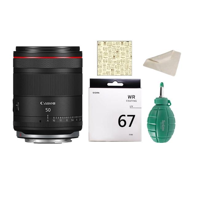 【Canon】RF 50mm F1.4L VCM+SIGMA UV 67mm 保護鏡+BW-130G空氣球+3030麂皮布+相機魔毯(公司貨)