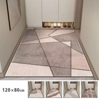 【聚時柚】高質感玄關防刮落塵120*80cm刮泥吸水腳踏地毯(比利時絲圈絨印花地墊)