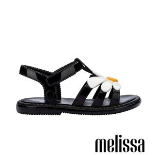 【Melissa】小白花羅馬涼鞋-幼童(黑色)