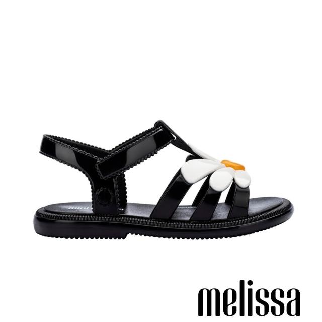 【Melissa】小白花羅馬涼鞋-幼童(黑色)