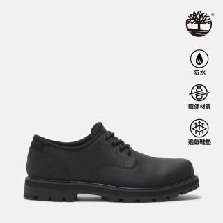 【Timberland 官方旗艦】男款黑色皮革防水休閒鞋(A69T9W02)