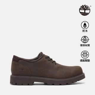 【Timberland 官方旗艦】男款深棕色皮革防水休閒鞋(A69T9W01)