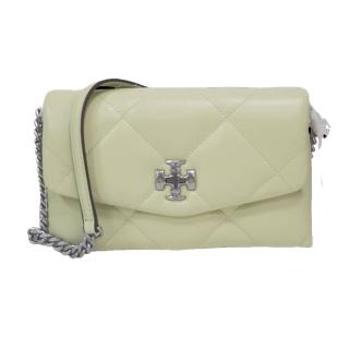 【TORY BURCH】TB 新款 Kira 十字LOGO絎縫肩揹包斜揹包旋鈕開合(牛油果綠/贈原廠防塵袋紙袋/母親節送禮)
