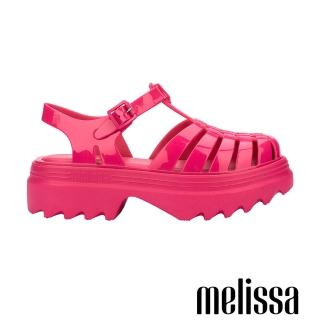 【Melissa】前包羅馬T字厚底涼鞋(桃紅色)