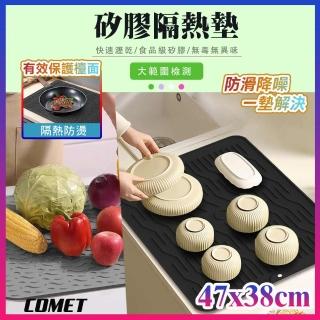 【COMET】47cm加厚矽膠瀝水隔熱墊(廚房餐具瀝水墊 餐墊 瀝水墊 防滑墊 隔熱墊 瀝水置物墊/SP47)