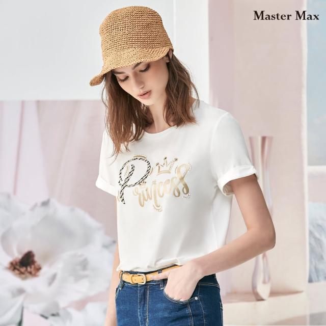【Master Max】拼布燙珠英文字舒服短T(8317071)