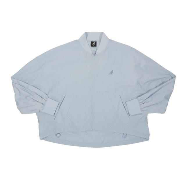 【KANGOL】母親節禮物 外套 藍 短版 涼感 風衣外套 女(6522142081)
