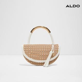 【ALDO】ARINELLA-時尚立體草編簍空設計手提包-女包(米色)