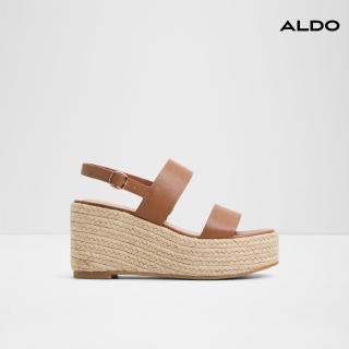 【ALDO】KEONI-簡約麻花編織楔型設計厚底涼鞋-女鞋(棕色)