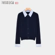 【Jessica Red】英倫學院風襯衫領羊毛針織衫R52401（藏藍）