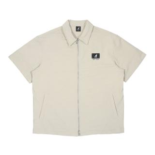 【KANGOL】襯衫 卡其 壓紋 短袖 拉鍊襯衫 中性(6525147031)