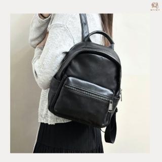 【MYMY】個性時尚 立體剪裁牛皮後揹包 經典黑(牛皮/真皮/後揹包/大容量)