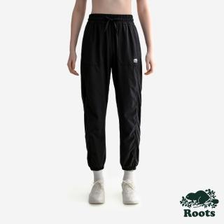 【Roots】Roots女裝- ATHLEISURE 平織長褲(黑色)