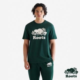 【Roots】Roots 男裝-COOPER BEAVER 短袖上衣(深綠色)