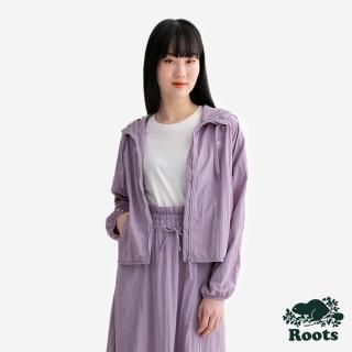 【Roots】Roots女裝- ATHLEISURE 平織連帽夾克(淡紫灰色)