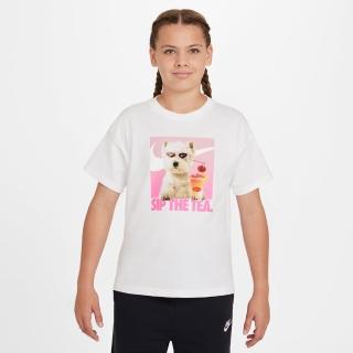 【NIKE 耐吉】短袖上衣 童裝 女童 大童 寬鬆版型 G NSW PHOTO TEE 白 HQ2337-100
