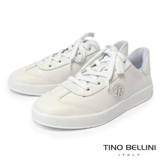 【TINO BELLINI 貝里尼】簡約復古真皮休閒德訓鞋LB0T027-0(白色)