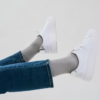 【LAZY SHOES】秒穿鞋 懶人鞋 休閒鞋 板鞋 牛皮鞋 女鞋 銀色 CELEVIE(跳色牛皮板鞋)