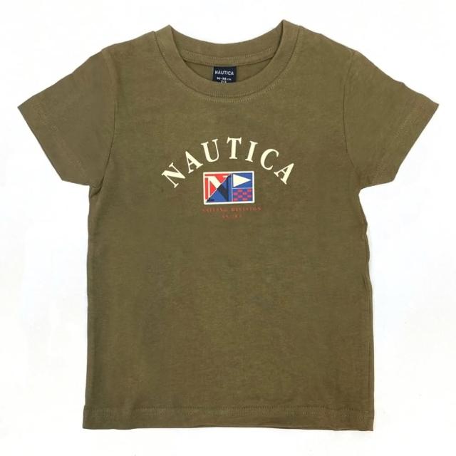 【NAUTICA KIDS】男大童 咖底旗幟LOGO T恤 8-14歲(Nautica kids T恤 大男童尺寸)
