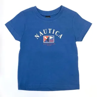 【NAUTICA KIDS】男大童 藍底旗幟LOGO T恤 8-14歲(Nautica kids T恤 大男童尺寸)
