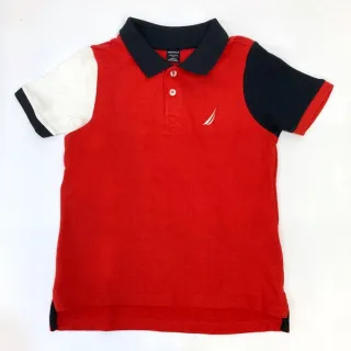 【NAUTICA KIDS】紅底藍白袖POLO衫(Nautica kids POLO衫)