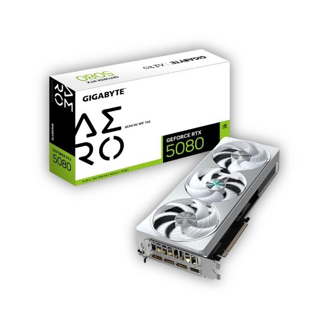 【GIGABYTE 技嘉】組合★白色 GeForce RTX 5080 AERO OC SFF 16G 顯示卡(V+UD850GM+B850+360+C500)