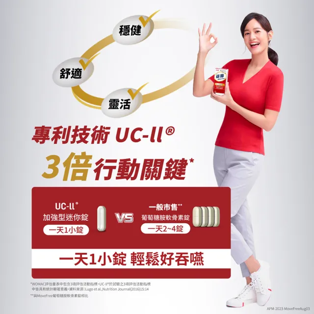 【Move Free 益節】UC-II加強型迷你錠30錠(uc2/非變性二型膠原蛋白/關鍵保健)