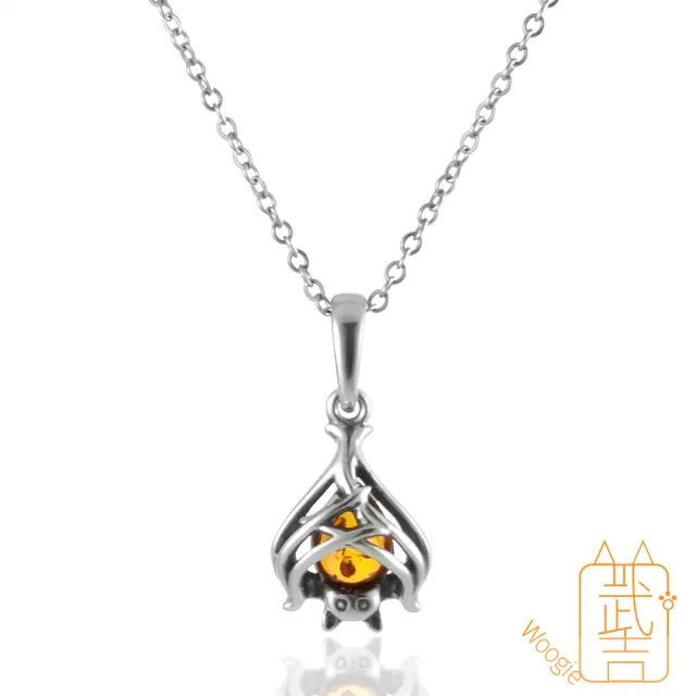 【Woogie武吉珠寶】琥珀蜜蠟設計師創作花珀項鍊(金色銀色可選)