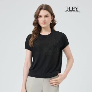 【ILEY 伊蕾】立體條紋萊賽爾針織上衣(黑；M-2L；1251485001)
