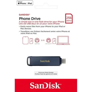 【SanDisk 晟碟】256GB iXpand Phone Drive SDIXD0N-256G iPhone ipad 兩用隨身碟(iPhone 隨身碟)