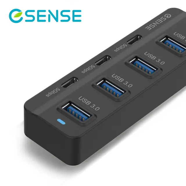 【ESENSE 逸盛】4A+3C 7 Port USB3.0集線器743
