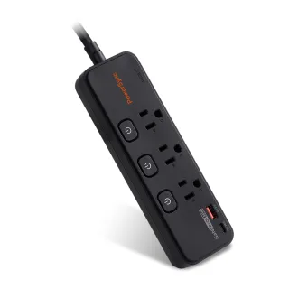【PowerSync 群加】4開3插防雷擊快充1A1C延長線/1.8M(TK43Q018)