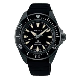 【SEIKO 精工】PROSPEX 武士款 防水200米 矽膠帶潛水機械錶/黑41.7mm(SRPL15K1/4R35-06K0C)