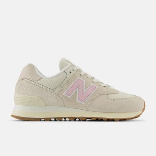【NEW BALANCE】574 女鞋 休閒鞋 運動鞋 粉 杏灰 復古 麂皮 B楦 NB(WL574GU2)